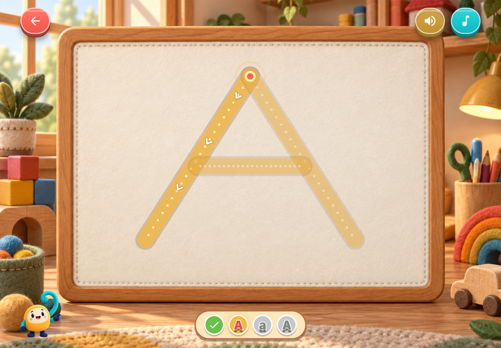 Letter A tracing game